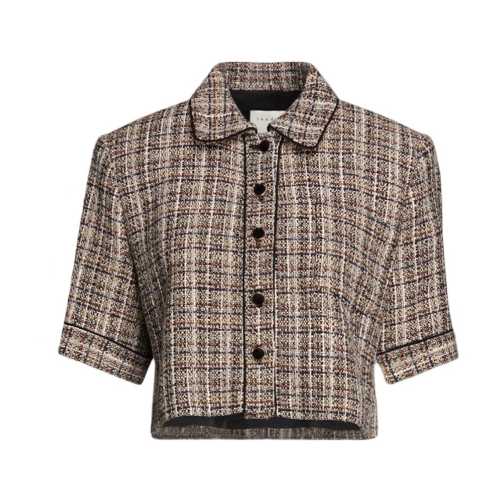 Sandro Glwadys Cropped Tweed Jacket